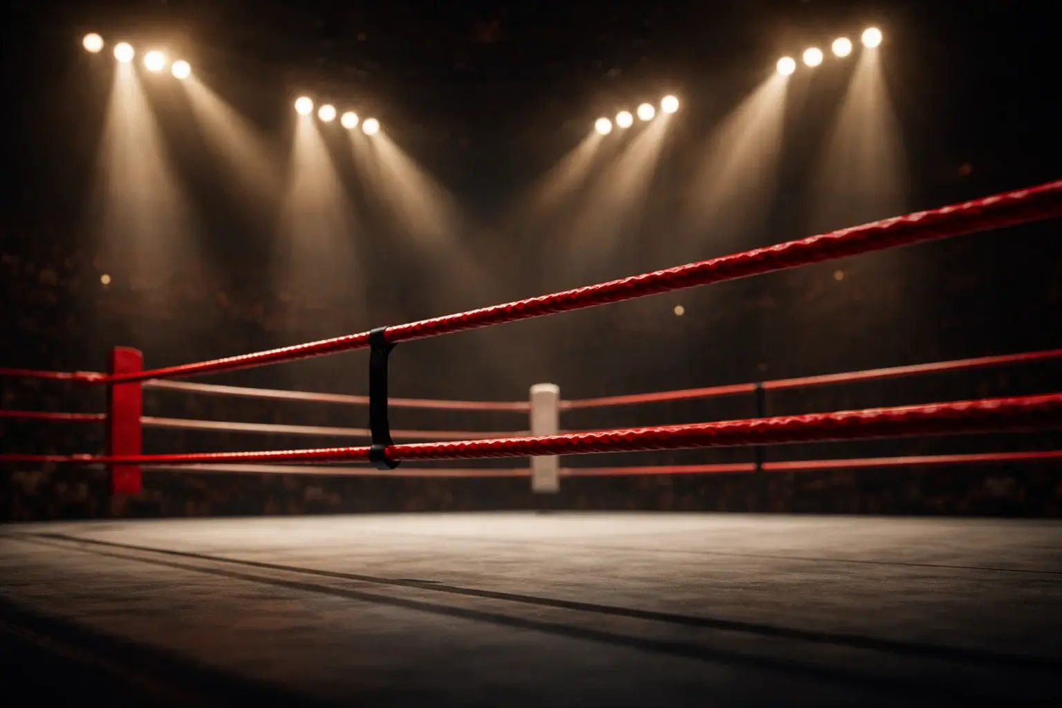 Guide complet pour parier sur la boxe : ring de boxe professionnel eclaire