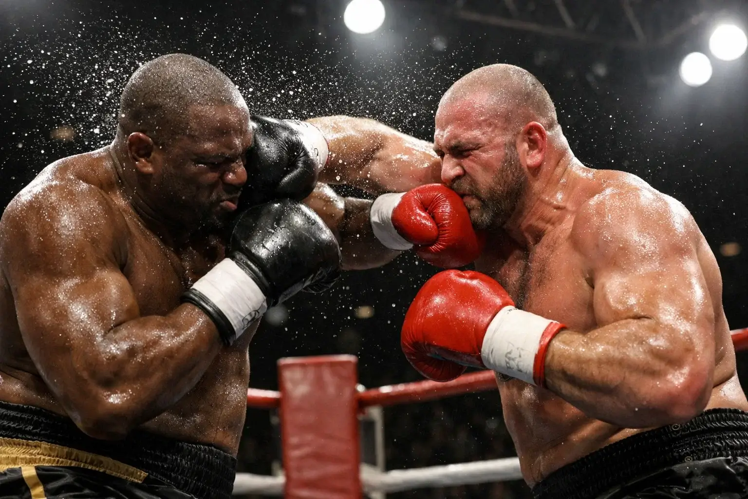 Parier sur les poids lourds : deux boxeurs poids lourds échangeant des coups puissants sur le ring